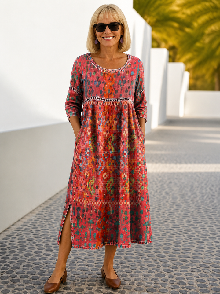 Csenge | Mintás Midi Ruha