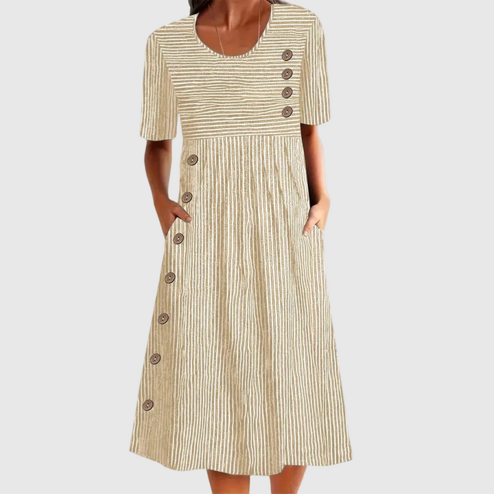 Jovie™ Csíkos Midi-ruha