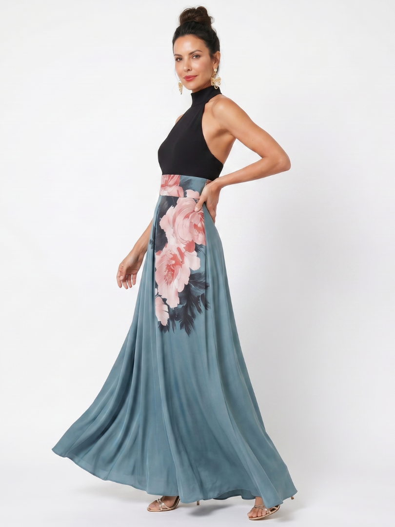 Orsolya | Estélyi eleganica, virágos szoknyával