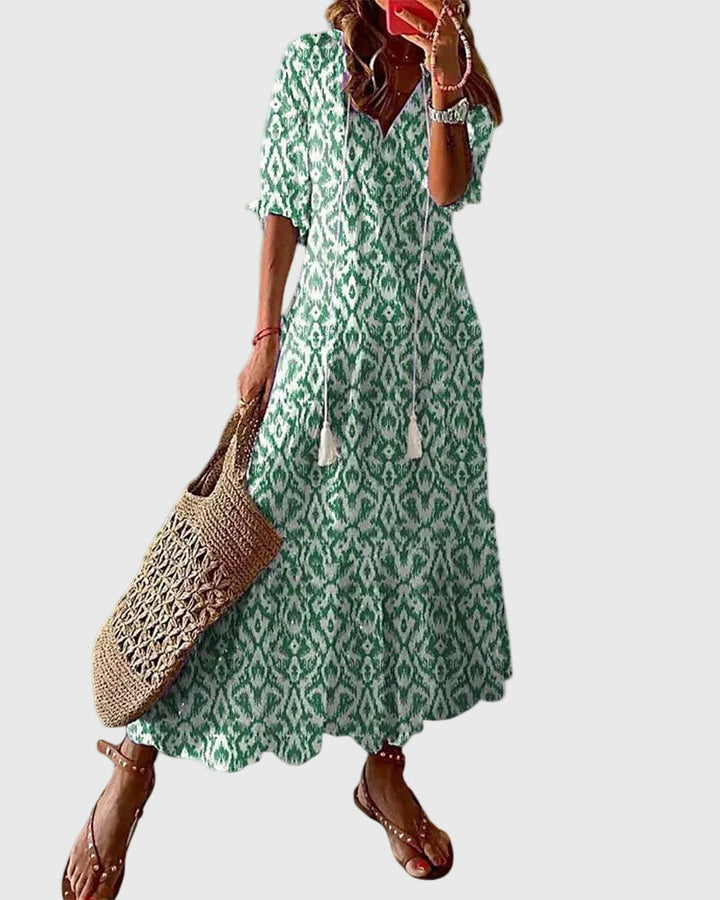 Viktória | Boho Vintage Nyári Maxi Ruha