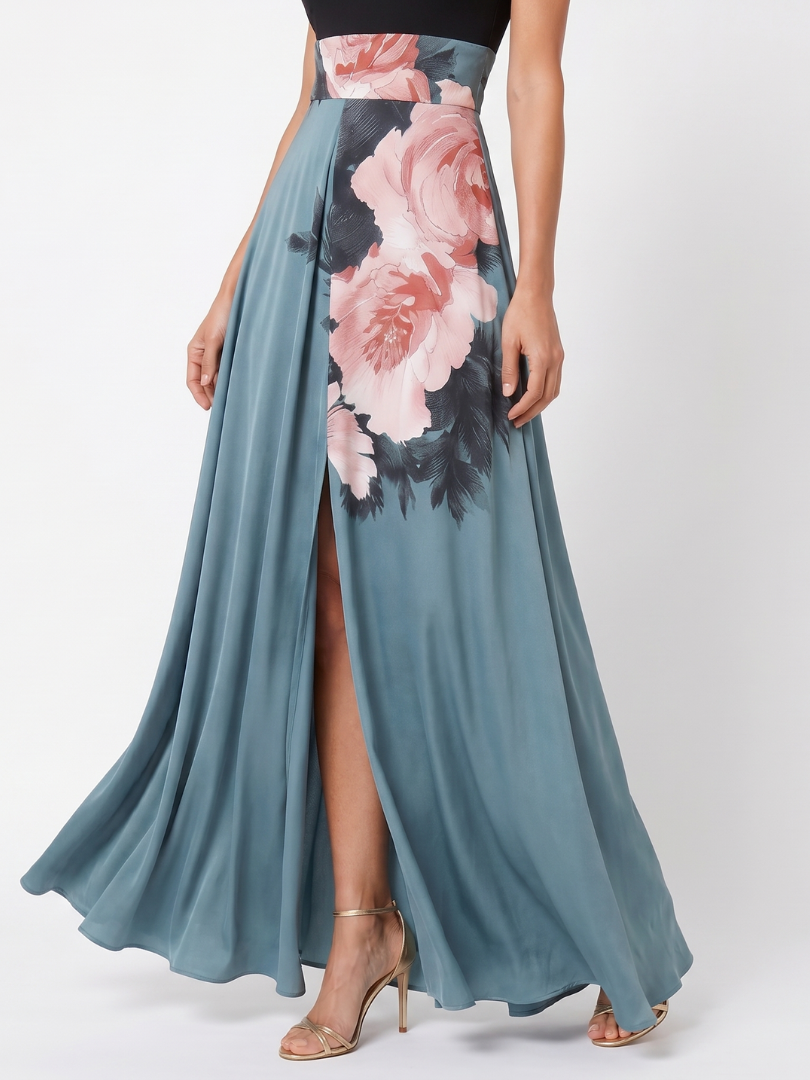 Orsolya | Estélyi eleganica, virágos szoknyával