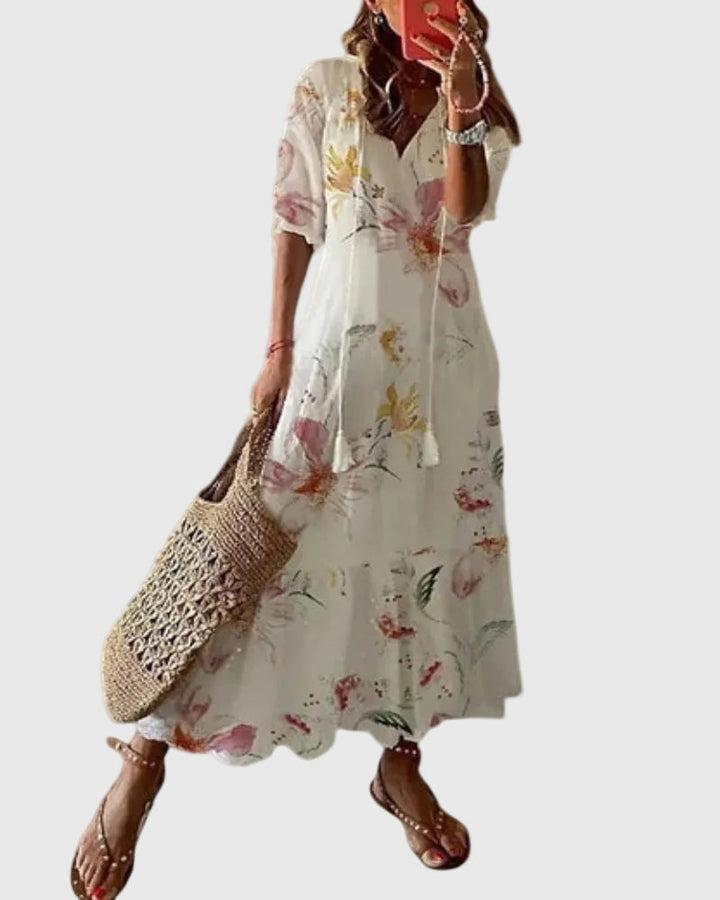 Viktória | Boho Vintage Nyári Maxi Ruha