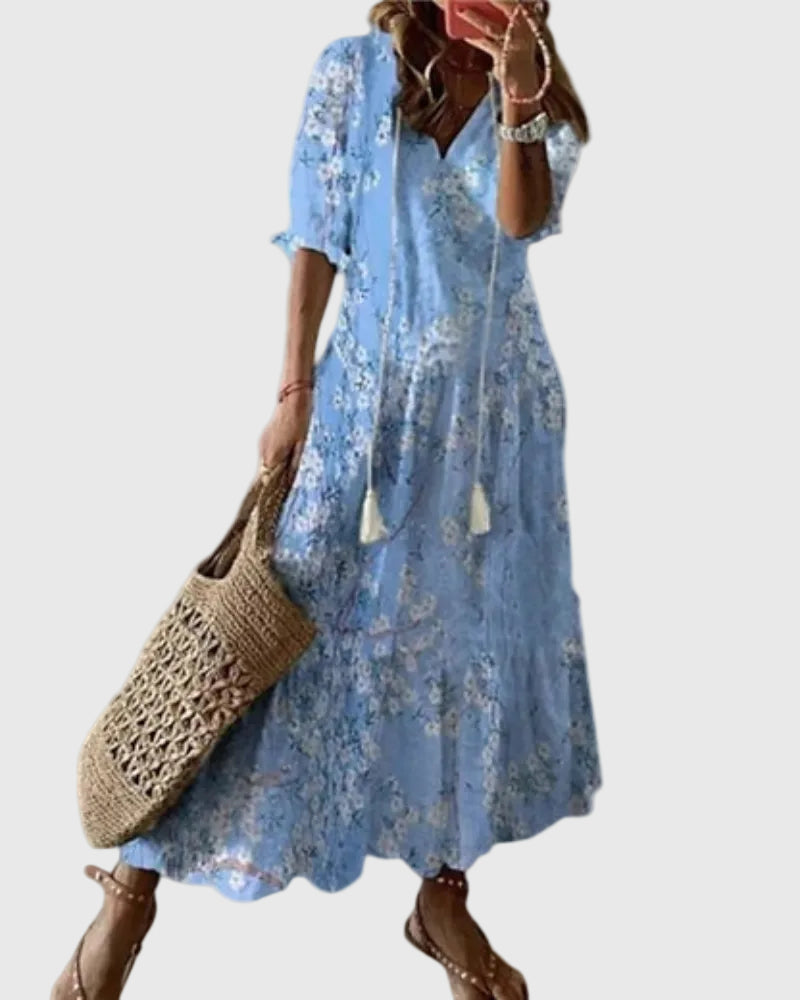 Viktória | Boho Vintage Nyári Maxi Ruha