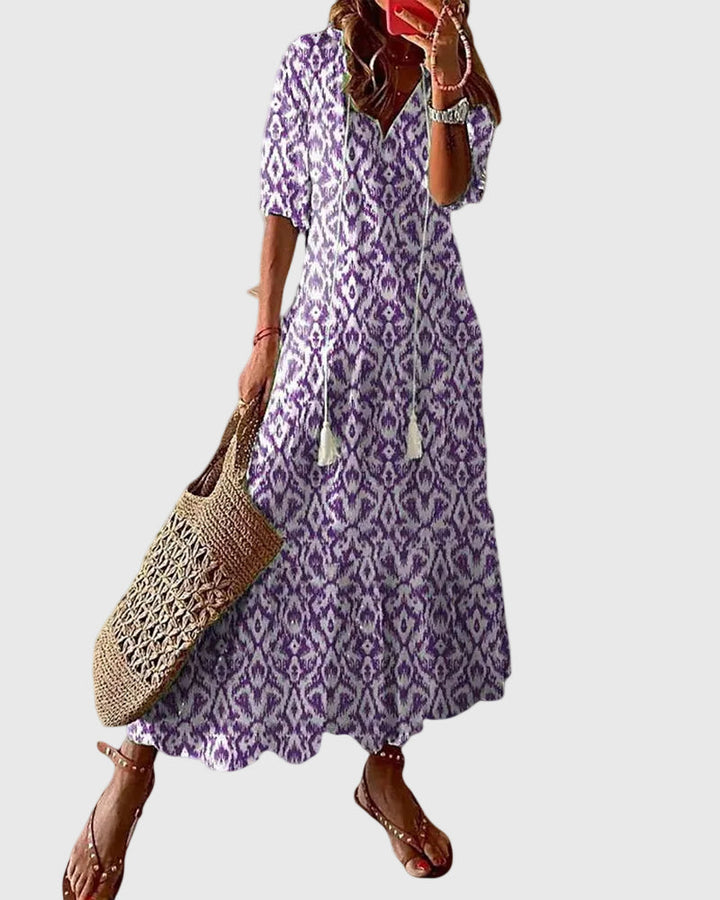 Viktória | Boho Vintage Nyári Maxi Ruha