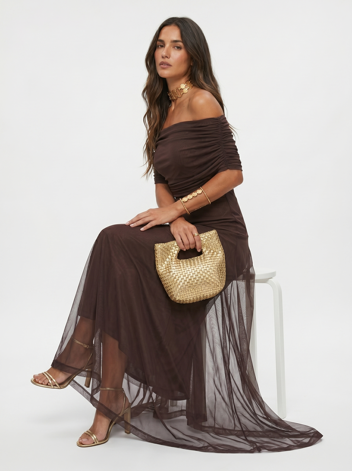Karola | Elegáns off-shoulder maxi ruha