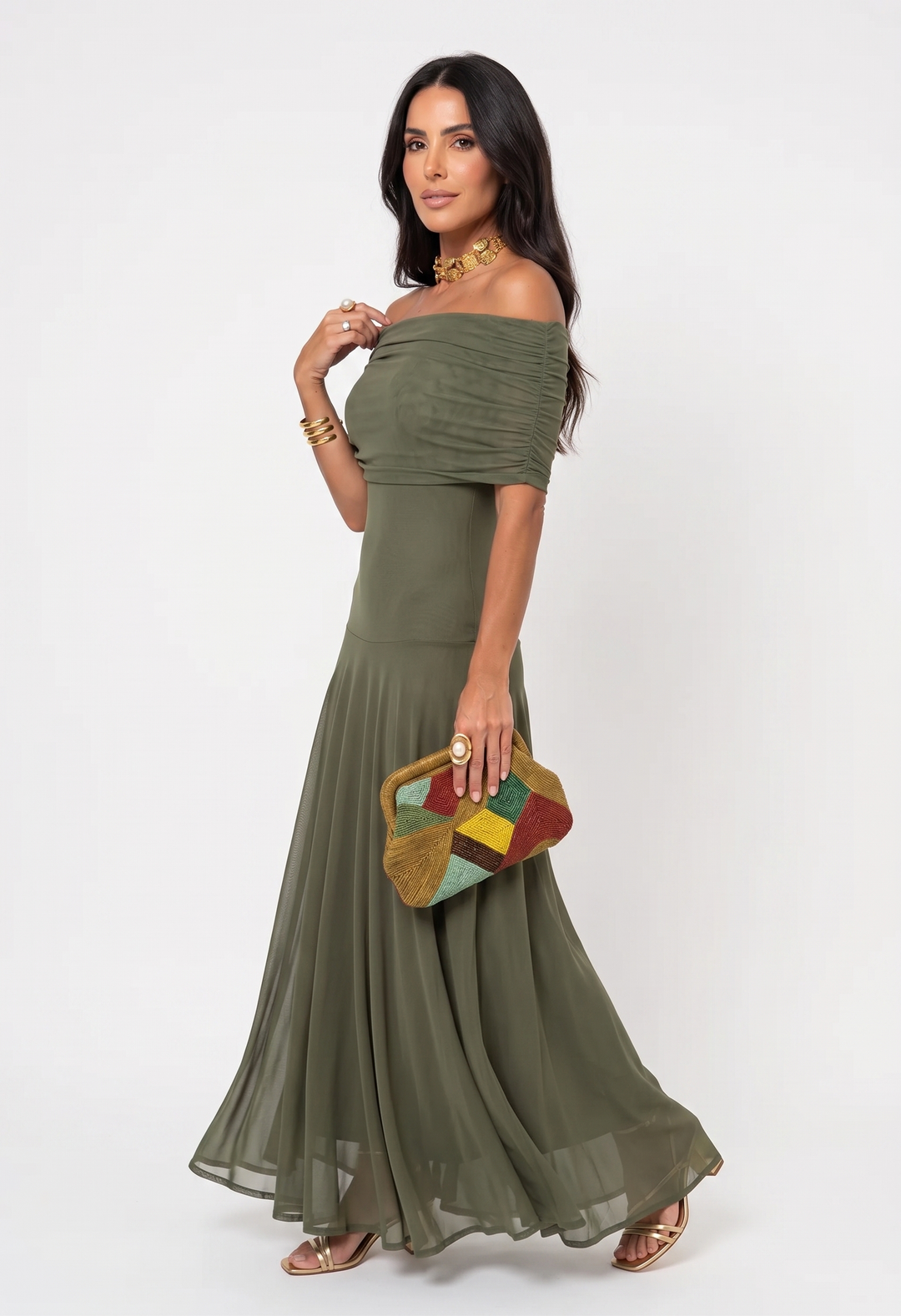 Karola | Elegáns off-shoulder maxi ruha