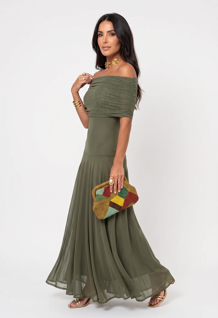Karola | Elegáns off-shoulder maxi ruha