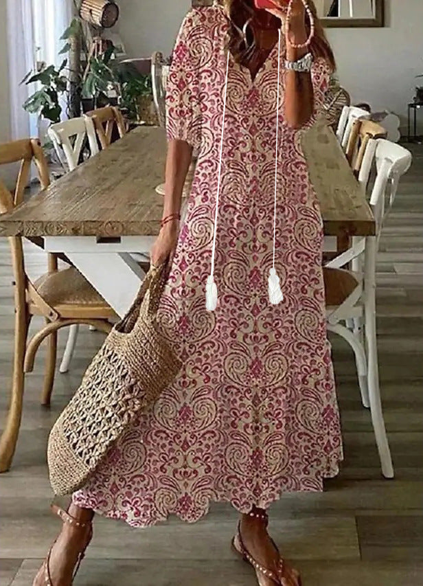 Viktória | Boho Vintage Nyári Maxi Ruha