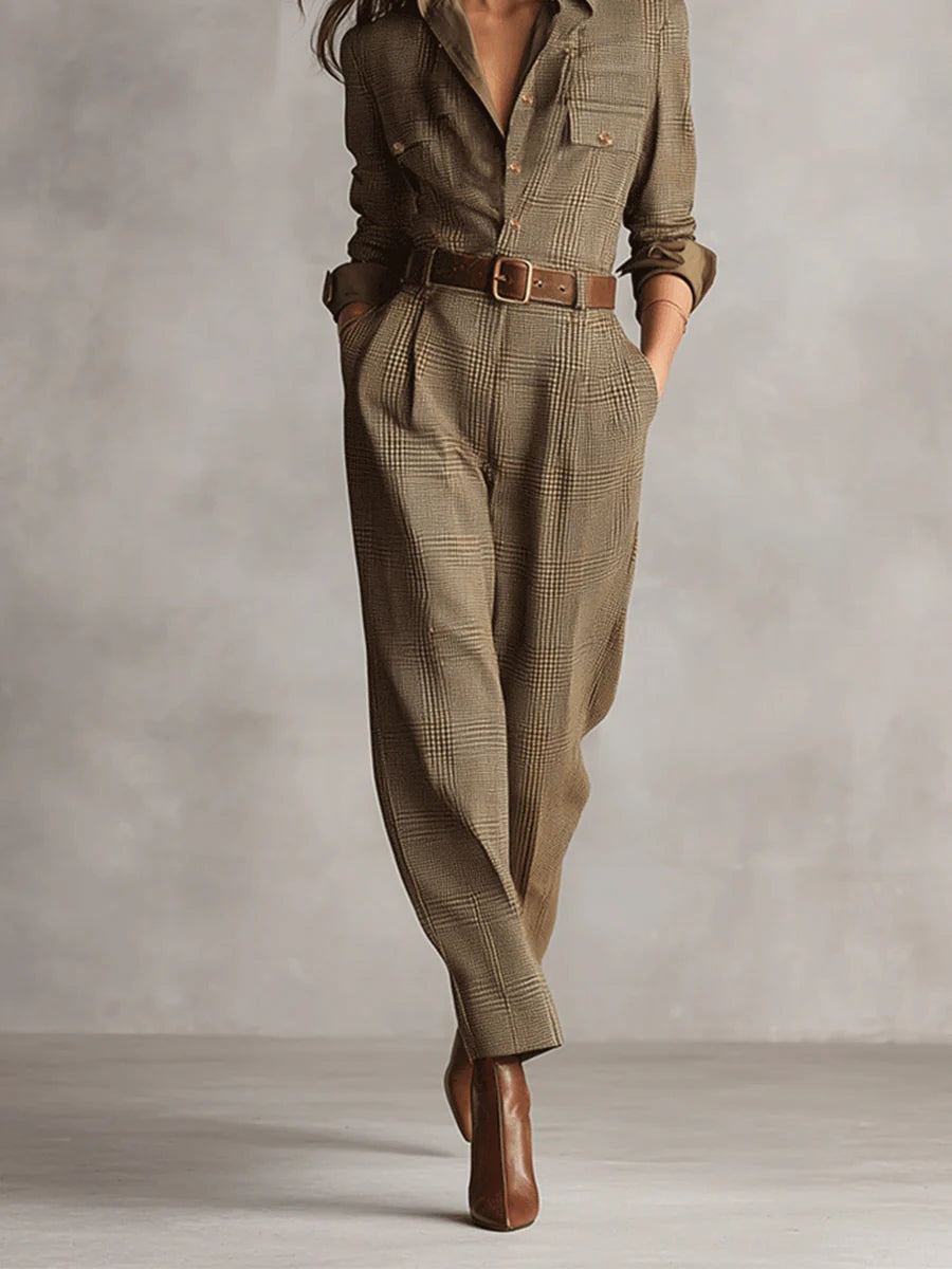 Anna™ || Elegáns kockás overall