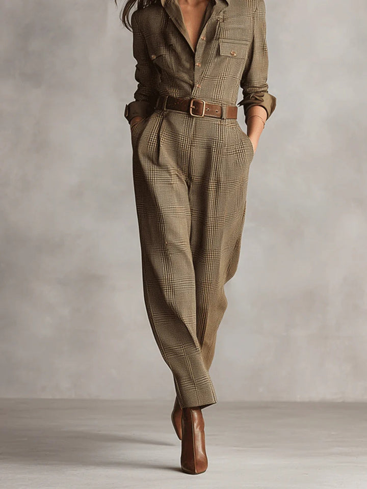 Anna™ || Elegáns kockás overall