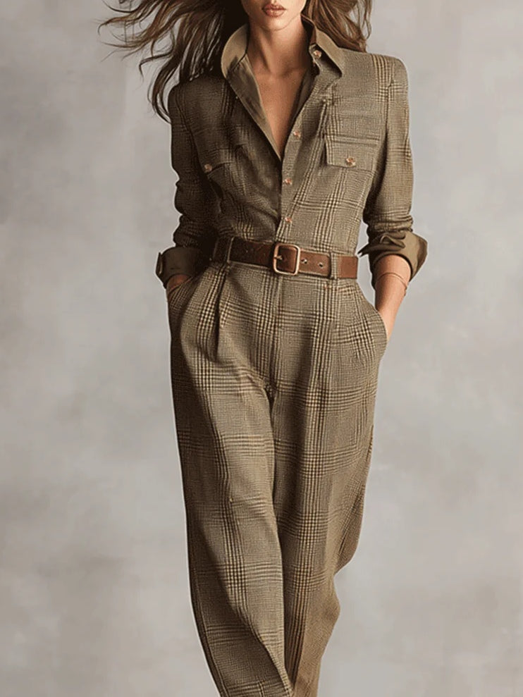 Anna™ || Elegáns kockás overall