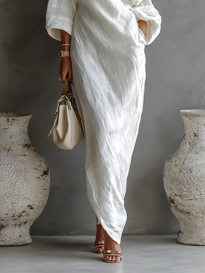 Elise™ | Elegáns Egyvállas Maxi Ruha Fehérben