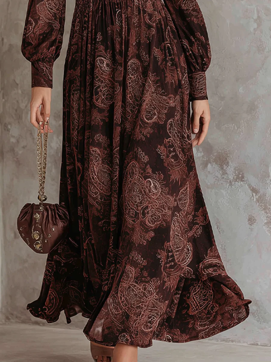 Ariane™ | Paisley Maxi Ruha Derékhangsúlyozással